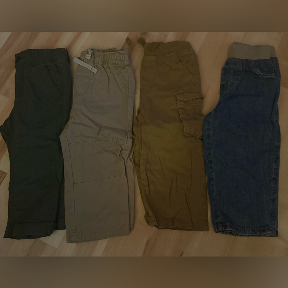 Four pairs of boys pants.